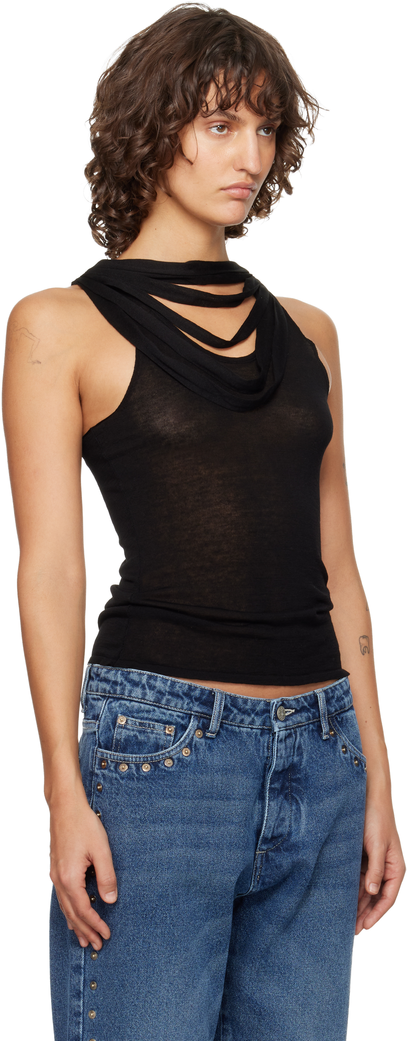 最終値下げ！paloma ニットタンクトップ Paloma Wool - Black Oliveti Tank Top