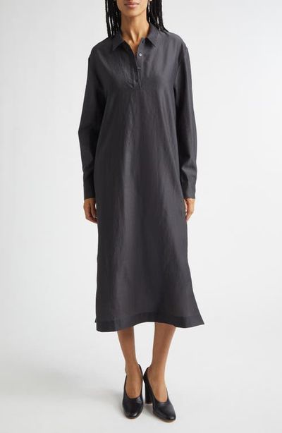 Paloma Wool - Espon Long Sleeve Wool & Silk Midi Shirtdress