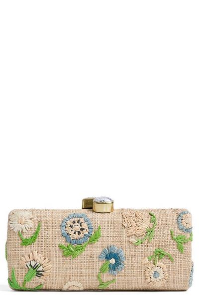 Pamela Munson Pamela Munson Petite Fleur Raffia Clutch