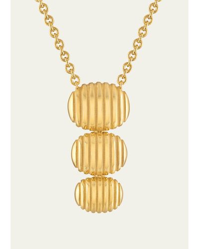 Pamela Zamore 18k Yellow Gold Isla Triple Oval Necklace