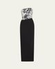 Pamella Roland Asymmetric Strapless Mirrored Crepe Column Gown - 1