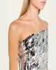 Pamella Roland Asymmetric Strapless Mirrored Crepe Column Gown - 2