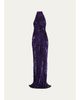 Pamella Roland Wave Beaded Halter Column Gown - 1