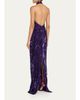 Pamella Roland Wave Beaded Halter Column Gown - 3