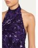 Pamella Roland Wave Beaded Halter Column Gown - 5