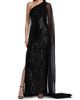 Pamella Roland Women's Sequined Chiffon Cape-Sleeve Column Gown - 3
