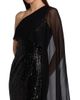Pamella Roland Women's Sequined Chiffon Cape-Sleeve Column Gown - 6