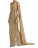 Pamella Roland Women's Sequined Chiffon One-Shoulder Gown - 2