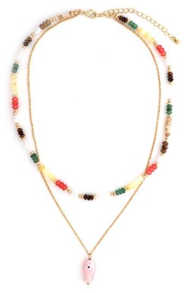 Panacea Panacea 2-Row Fish Pendant Necklace