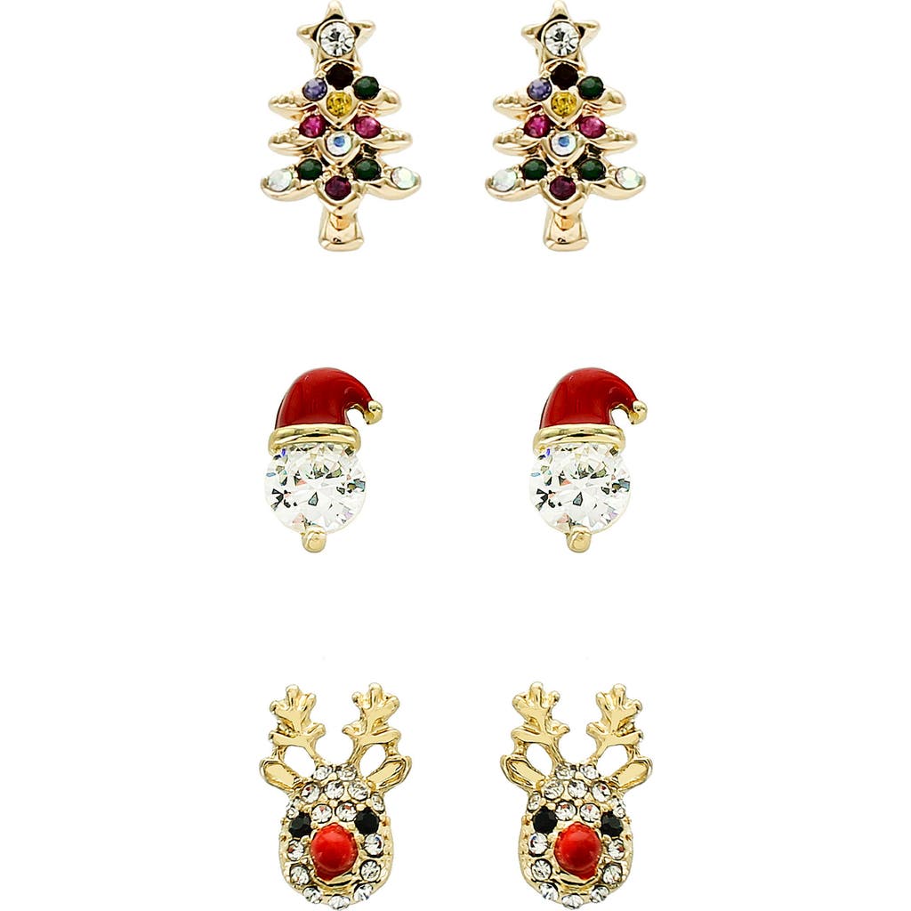 Panacea Panacea Assorted Set of 3 Christmas Stud Earrings