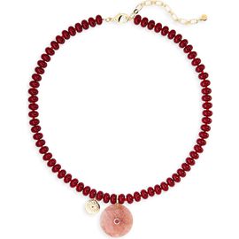 Panacea Panacea Circle Pendant Beaded Necklace