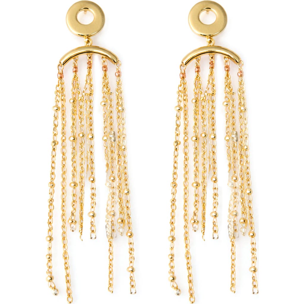 Panacea Panacea Circle Top Chain Fringe Earrings