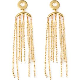 Panacea Panacea Circle Top Chain Fringe Earrings