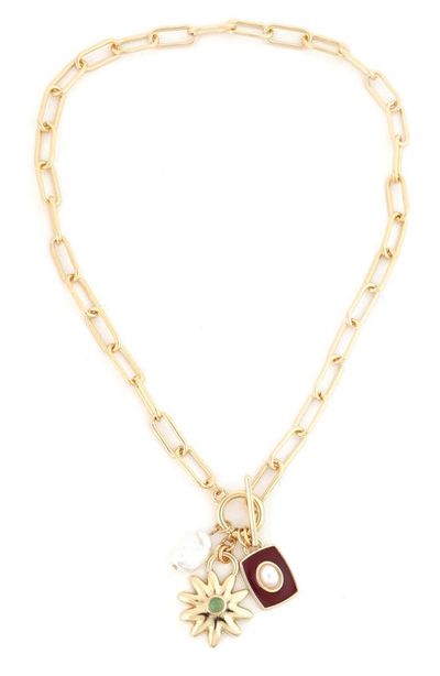 Panacea Panacea Faux Pearl Charm Pendant Necklace