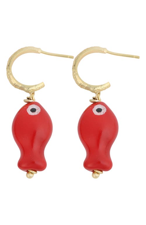 Panacea Panacea Fish Drop Hoop Earrings