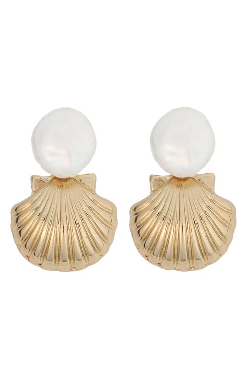 Panacea Panacea Freshwater Pearl & Shell Drop Earrings