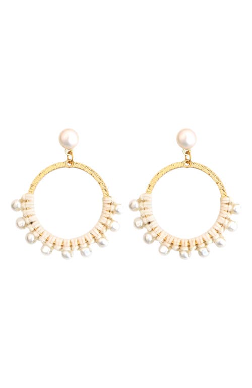 Panacea Panacea Genuine Pearl Embellished Drop Earrings