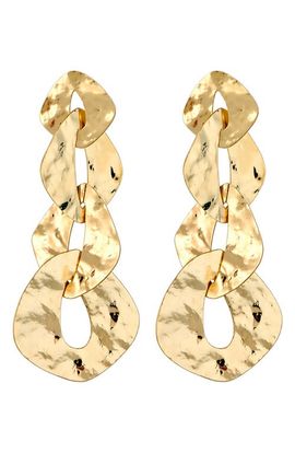 Panacea Panacea Hammered Link Linear Earrings