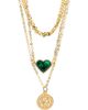 Panacea Panacea Heart & Coin Layered Pendant Necklace - 1