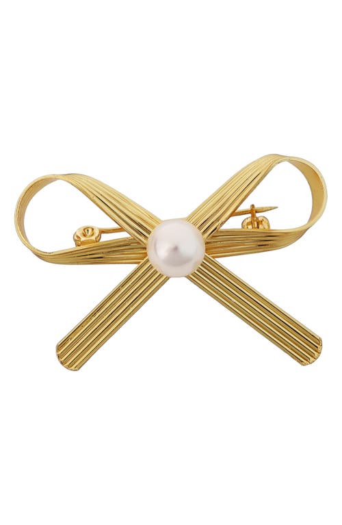 Panacea Panacea Imitation Pearl Bow Brooch