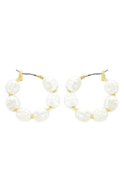 Panacea Panacea Imitation Pearl Hoop Earrings