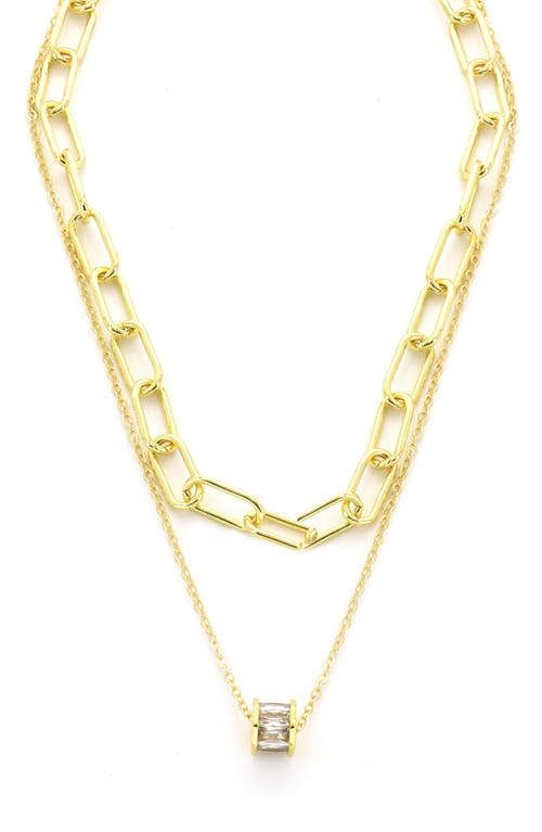 Panacea Panacea Layered Crystal Barrel Pendant Necklace