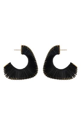 Panacea Panacea Leather Cord Wrapped Hoop Earrings