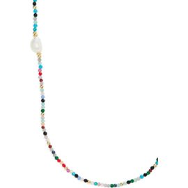 Panacea Panacea Multistone Beaded & Genuine Pearl Necklace