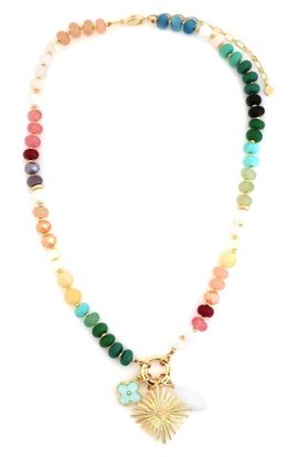 Panacea Panacea Multistone Charm Necklace