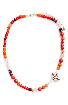 Panacea Panacea Orange Beaded Fish Strand Necklace 