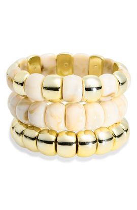 Panacea Panacea Set of 3 Beaded Resin Stretch Bracelets