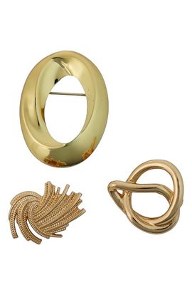 Panacea Panacea Set of 3 Textured Brooches