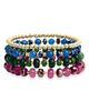 Panacea Panacea Set of 4 Mixed Glass Bead Stretch Bracelets - 1