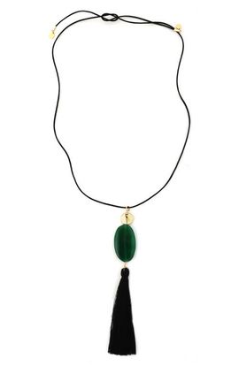 Panacea Panacea Stone & Tassel Pendant Necklace