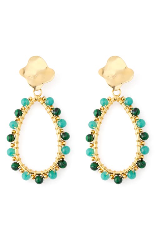 Panacea Panacea Stone and Glass Beaded Teardrop Drop Earrings