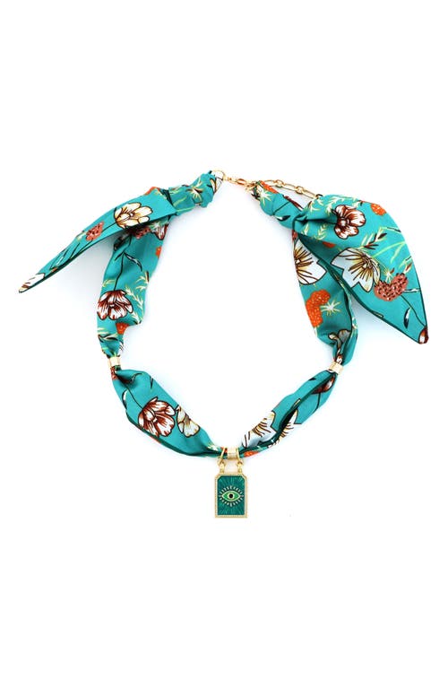 Panacea Panacea Teal Fabric Scarf Necklace
