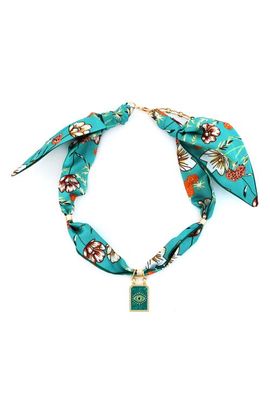 Panacea Panacea Teal Fabric Scarf Necklace