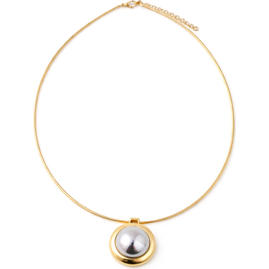 Panacea Panacea Two Tone Circle Collar Pendant Necklace
