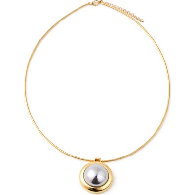 Panacea Panacea Two Tone Circle Collar Pendant Necklace