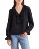 Paneros Clothing Paneros Clothing Long Sleeve Chloe Swiss Dot Ruffle Shirt - 1