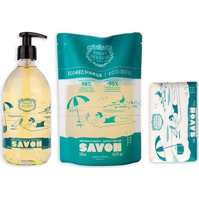 PANIER DES SENS PANIER DES SENS Glass Olive Liquid Soap Eco-refill and Soap Set of 3