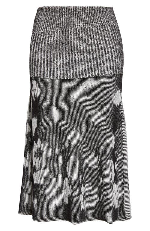 Paolina Russo Paolina Russo Illusion Floral Jacquard Rib Sweater Skirt