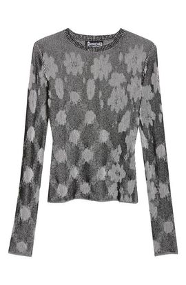 Paolina Russo Paolina Russo Illusion Floral Jacquard Sweater