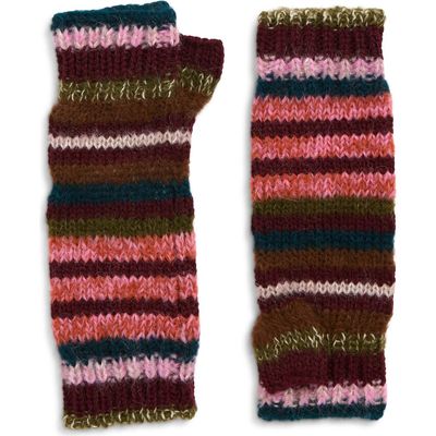 Paolina Russo Paolina Russo Stripe Alpaca & Merino Wool Blend Knit Arm Warmers