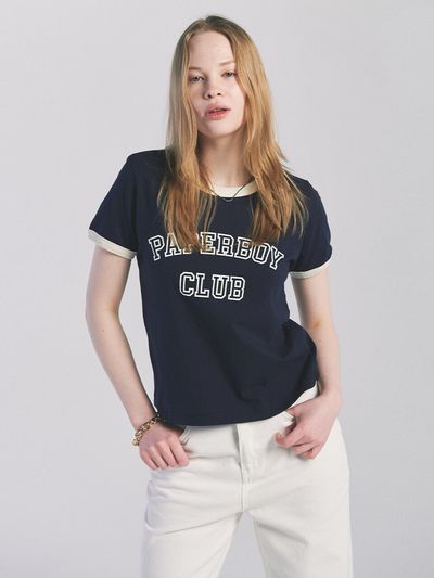 PaperBoy Club Ringer Short Sleeve T-shirt [Navy]