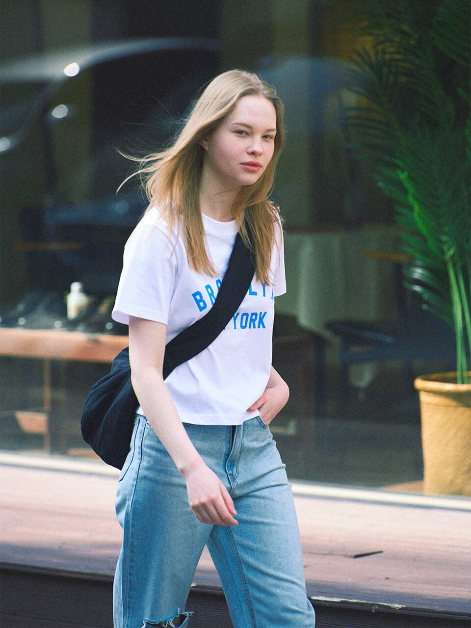PaperBoy Crop Brooklyn Short Sleeve T-shirt [White]