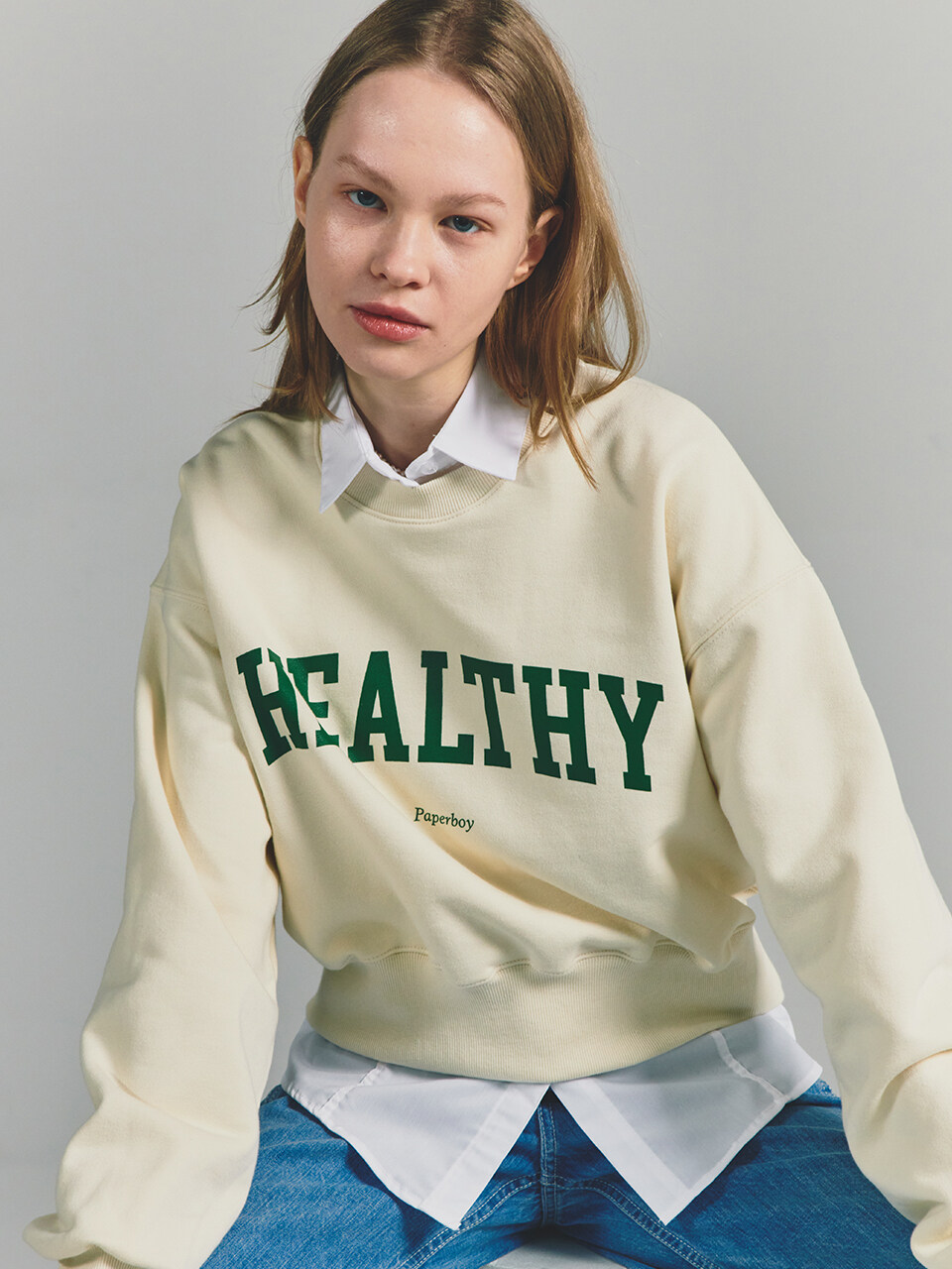 PaperBoy Crop Healthy Sweatshirt