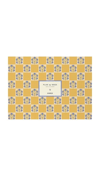 Papier Papier Floral Checkerboard Undated Weekly Desk Planner