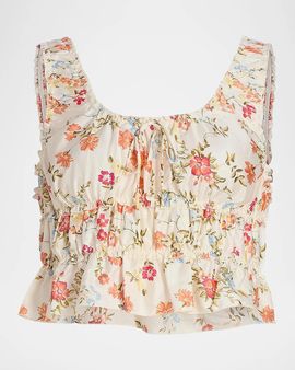 Papinelle Amber Floral Cotton Crop Camisole