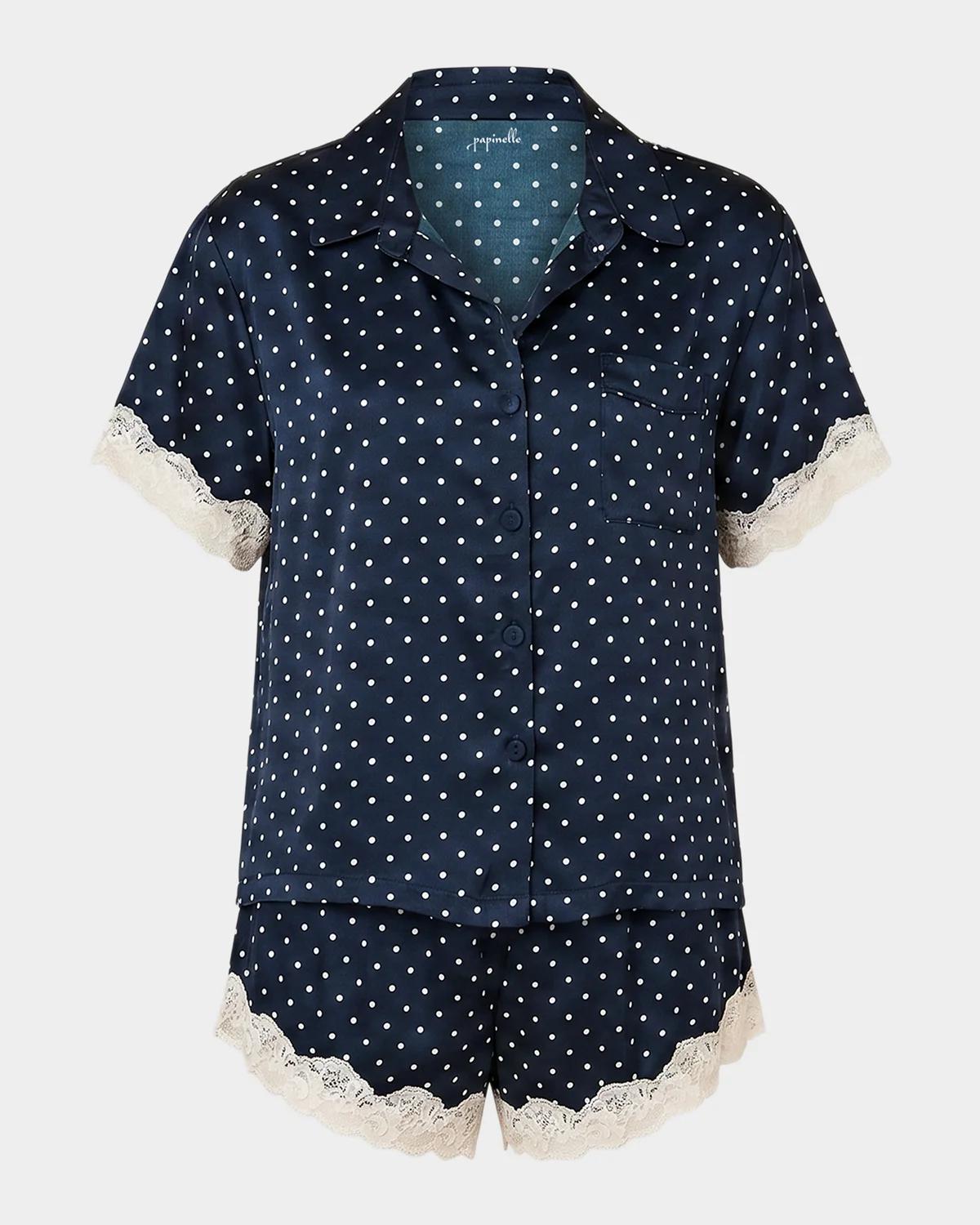 Papinelle Annabelle Polka Dot Satin Pajama Set